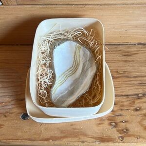 Hand painted oyster shell catchall dish with gift box